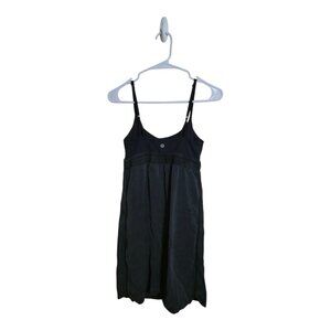 Lululemon Dress Womens 4 Black Babydoll Spaghetti Strap Flowy Stain Flaws